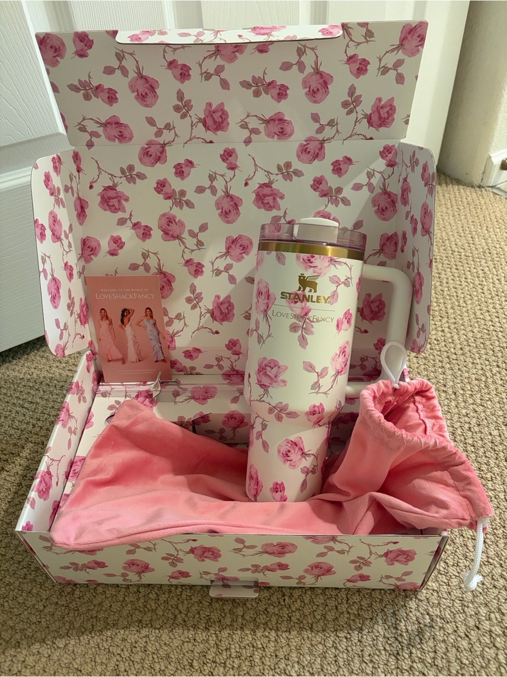 AUTHENTIC Stanley x LoveShackFancy Floral Tumbler - Pink Rose Print